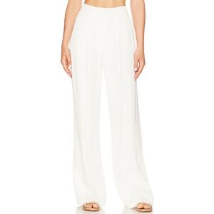 House of Harlow 1960 White High Waist Wide Leg Pleated Trousers Size 2